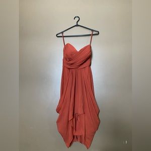 Rust colour bridesmaid dress